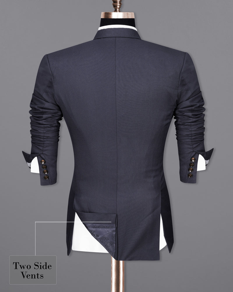 Bleached Cedar Navy Blue Double Breasted Sports Suit