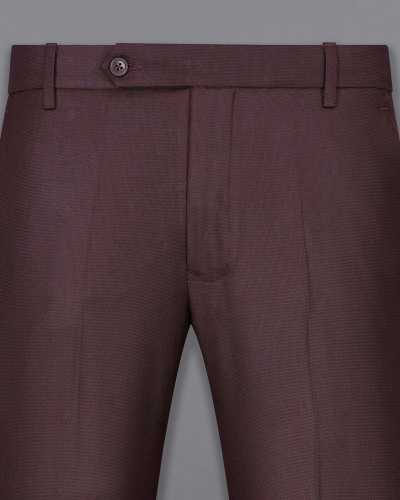 Taupe Maroon Single Breasted Suit