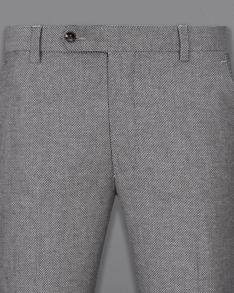 Pale Slate Gray and Black Premium Cotton Double Breasted Suit