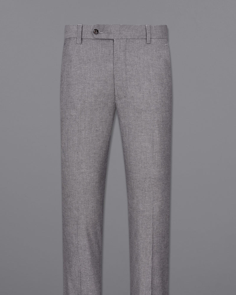 Pale Slate Gray and Black Premium Cotton Double Breasted Suit