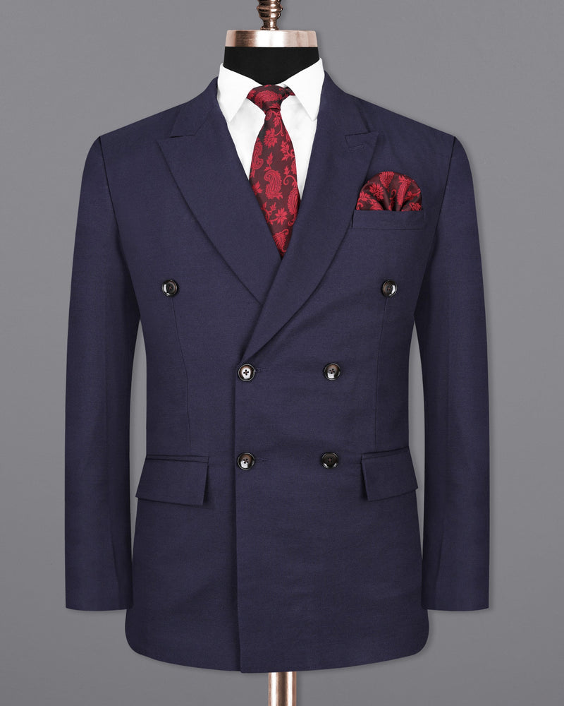 Baltic Sea Dark Violet Double Breasted Suit