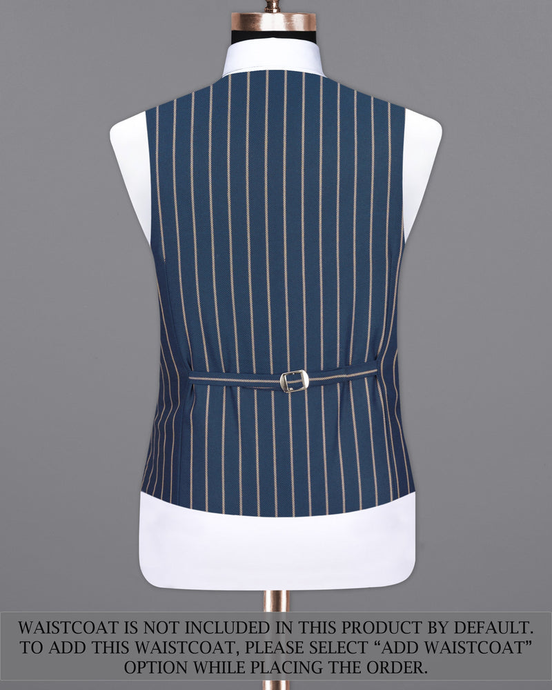 Limed Spruce Blue Striped Double Breasted Suit