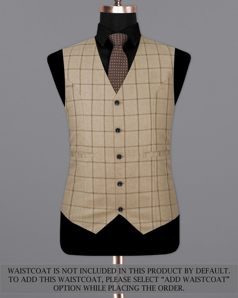 Rodeo Dust Brown Windowpane Double Breasted Suit