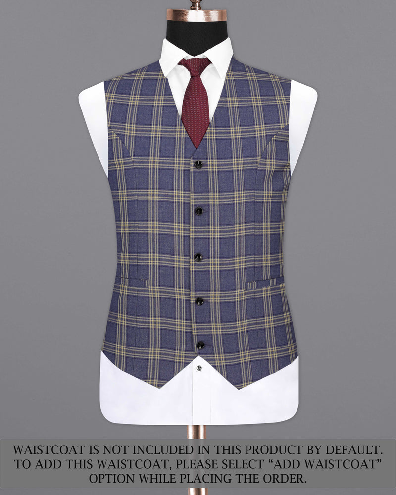 River Bed Blue with Tallow Brown Plaid Single Breasted Suit