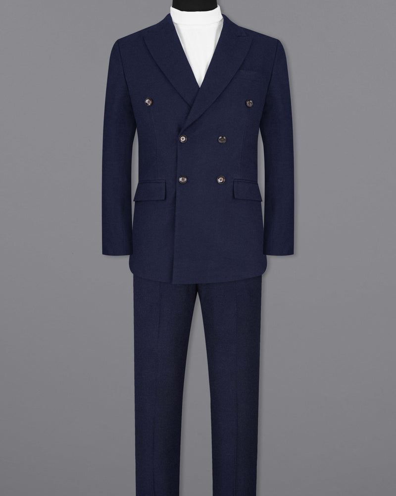 Mirage Blue Pure Wool Double Breasted Suit