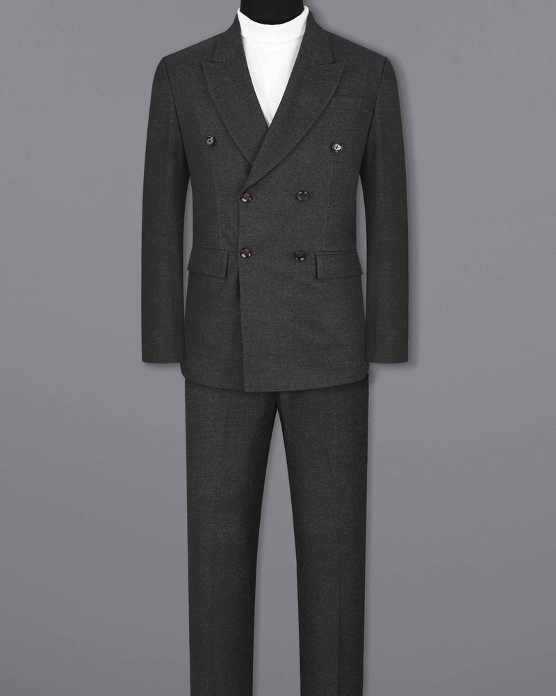 Mine Shaft Gray Pure Wool Double Breasted Suit