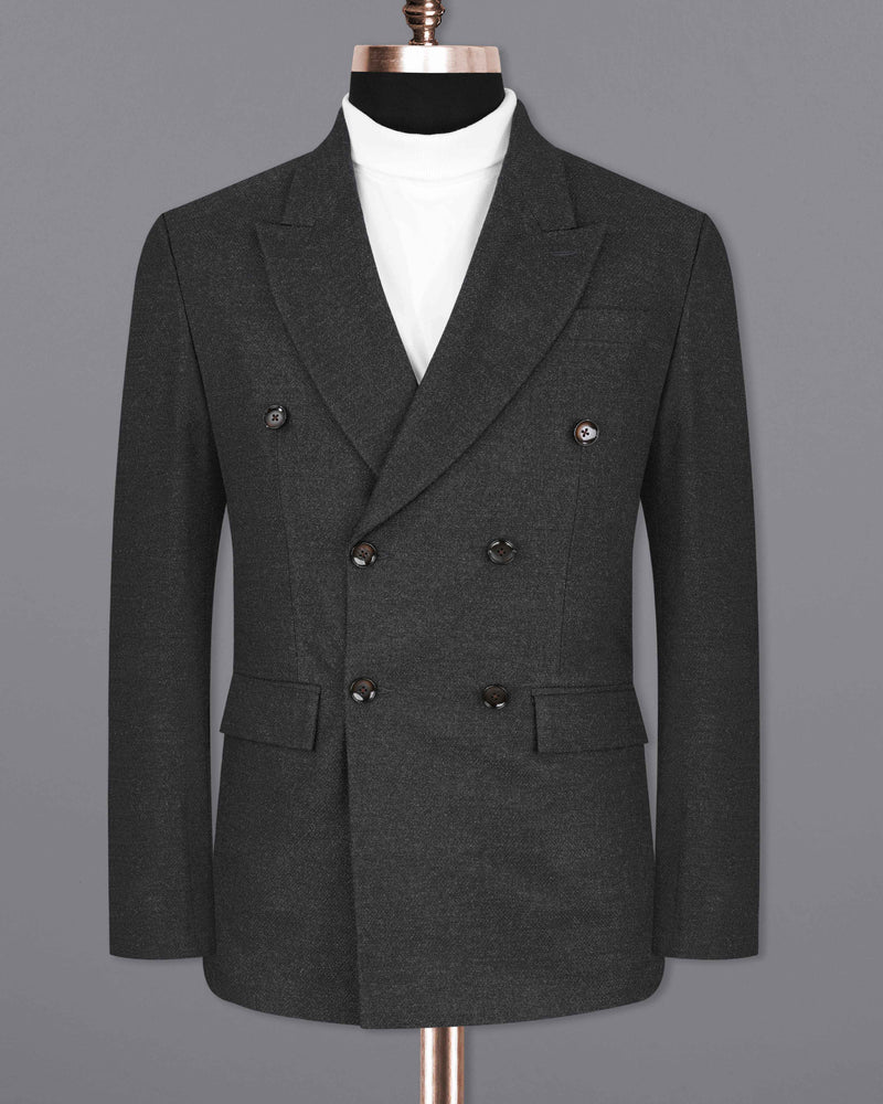 Mine Shaft Gray Pure Wool Double Breasted Suit