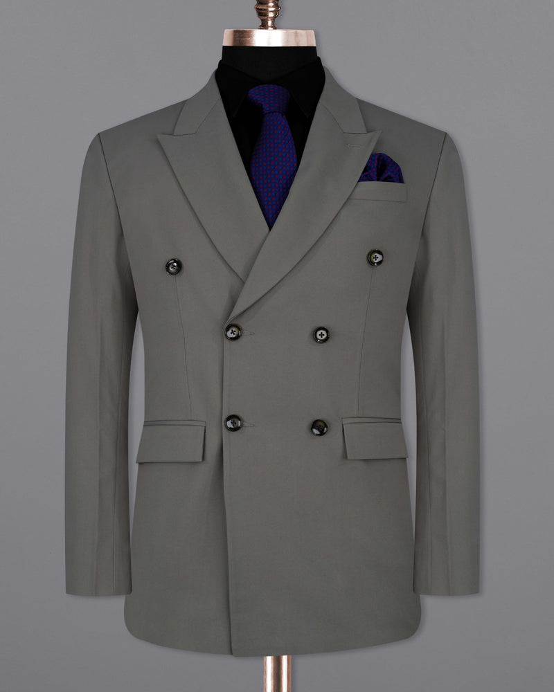 Storm Dust Gray Double Breasted Suit