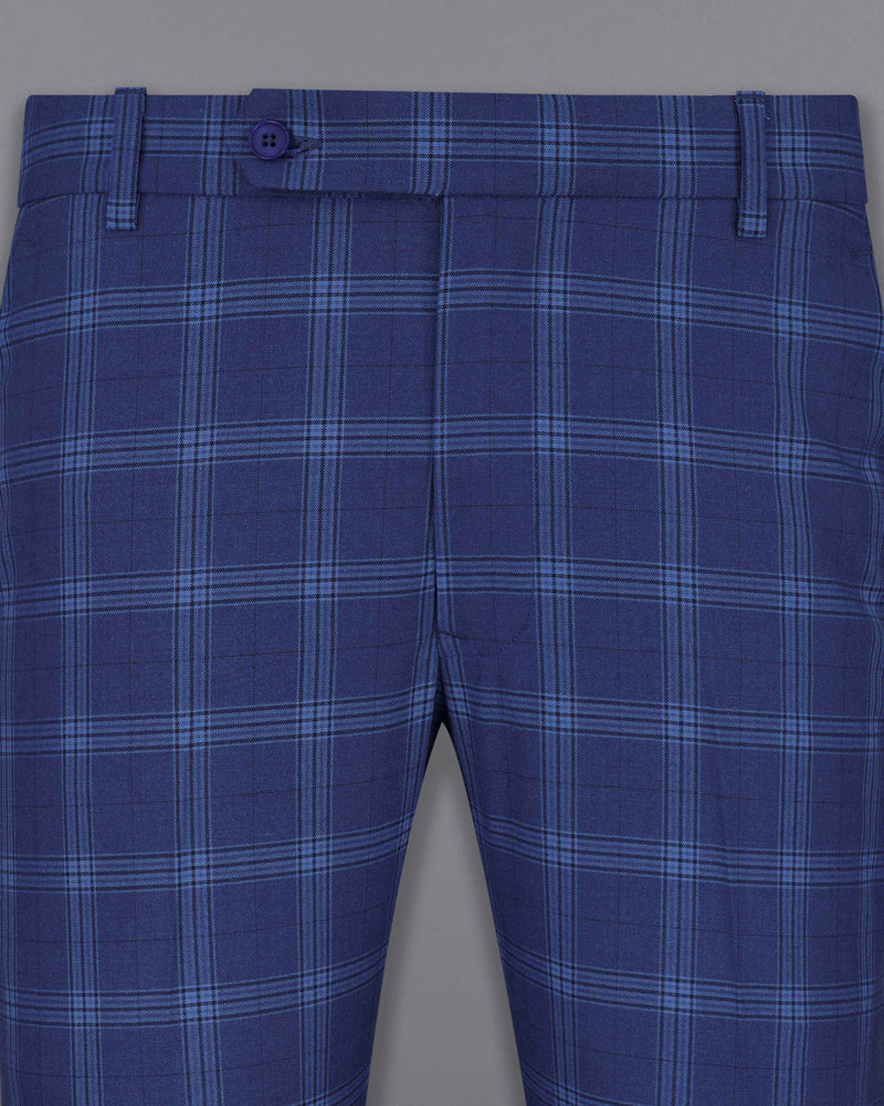 Rhino Blue Plaid Single Breasted Suit