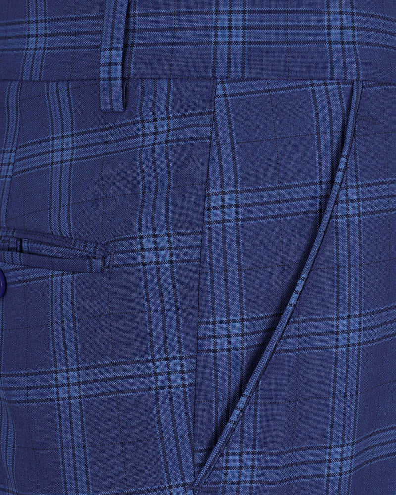 Rhino Blue Plaid Single Breasted Suit