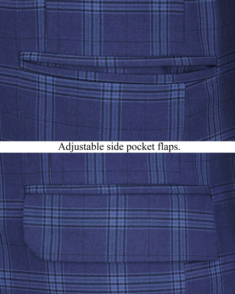 Rhino Blue Plaid Single Breasted Suit