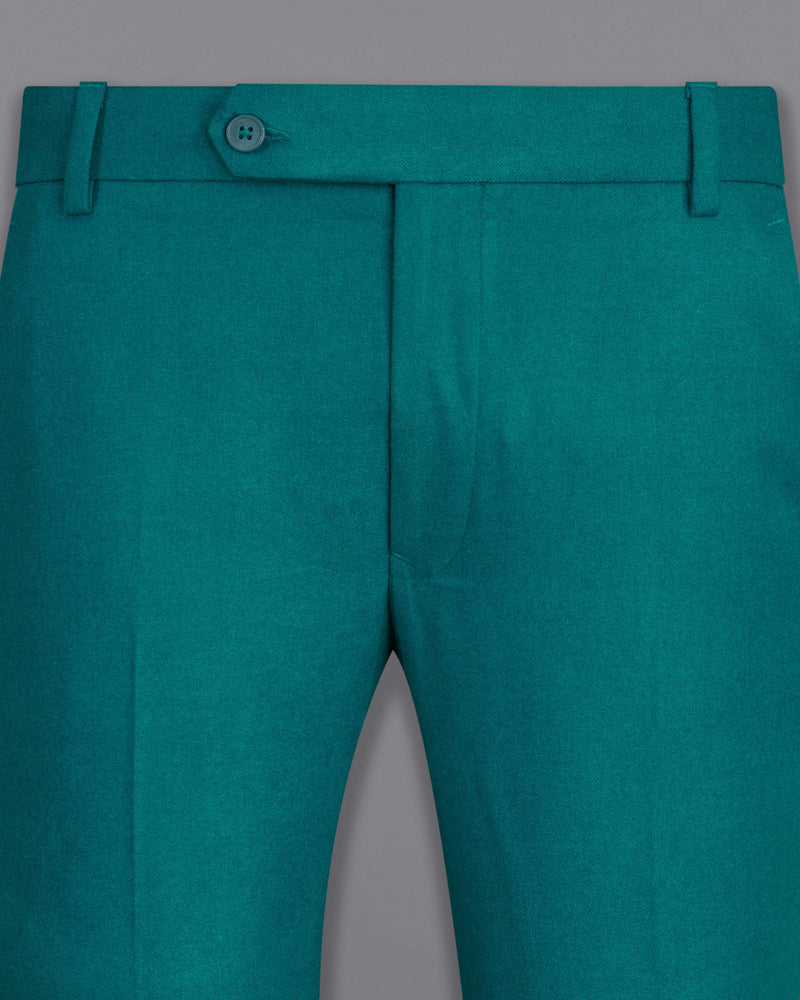 Turquoise Pure Wool Single Breasted Suit