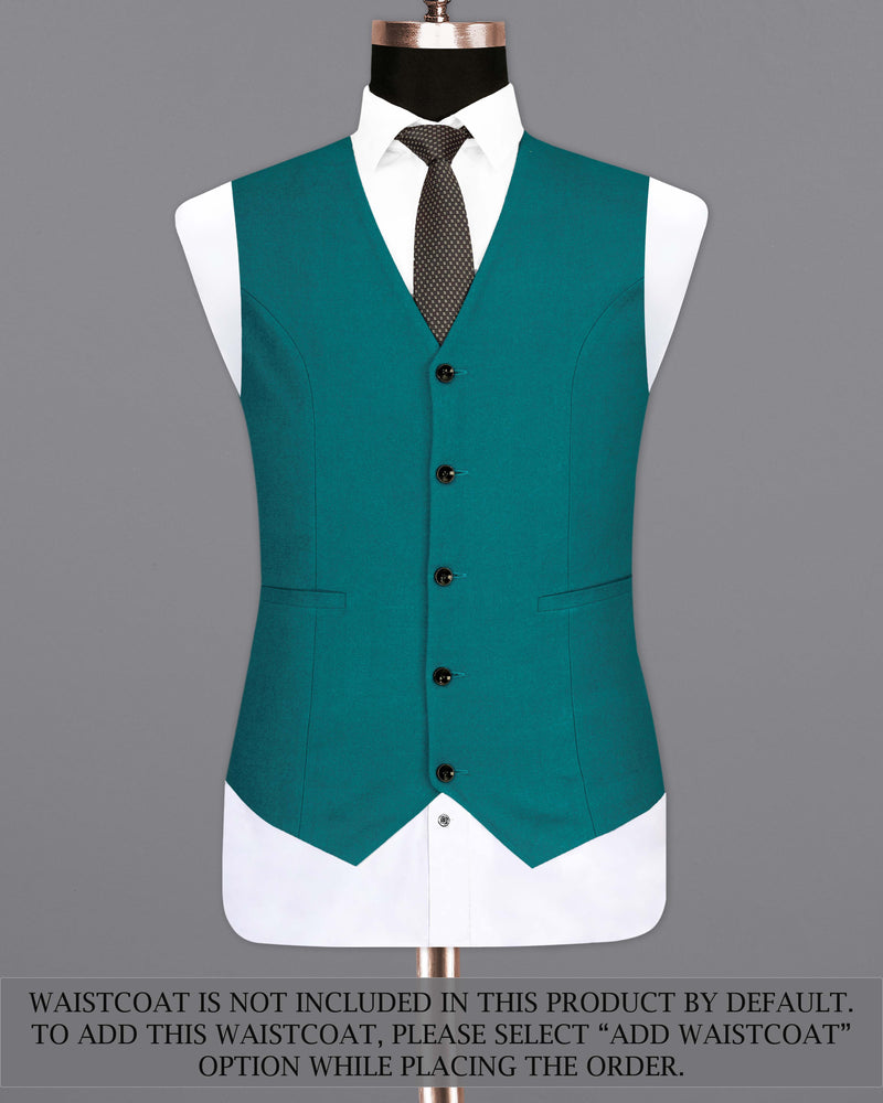 Turquoise Pure Wool Single Breasted Suit