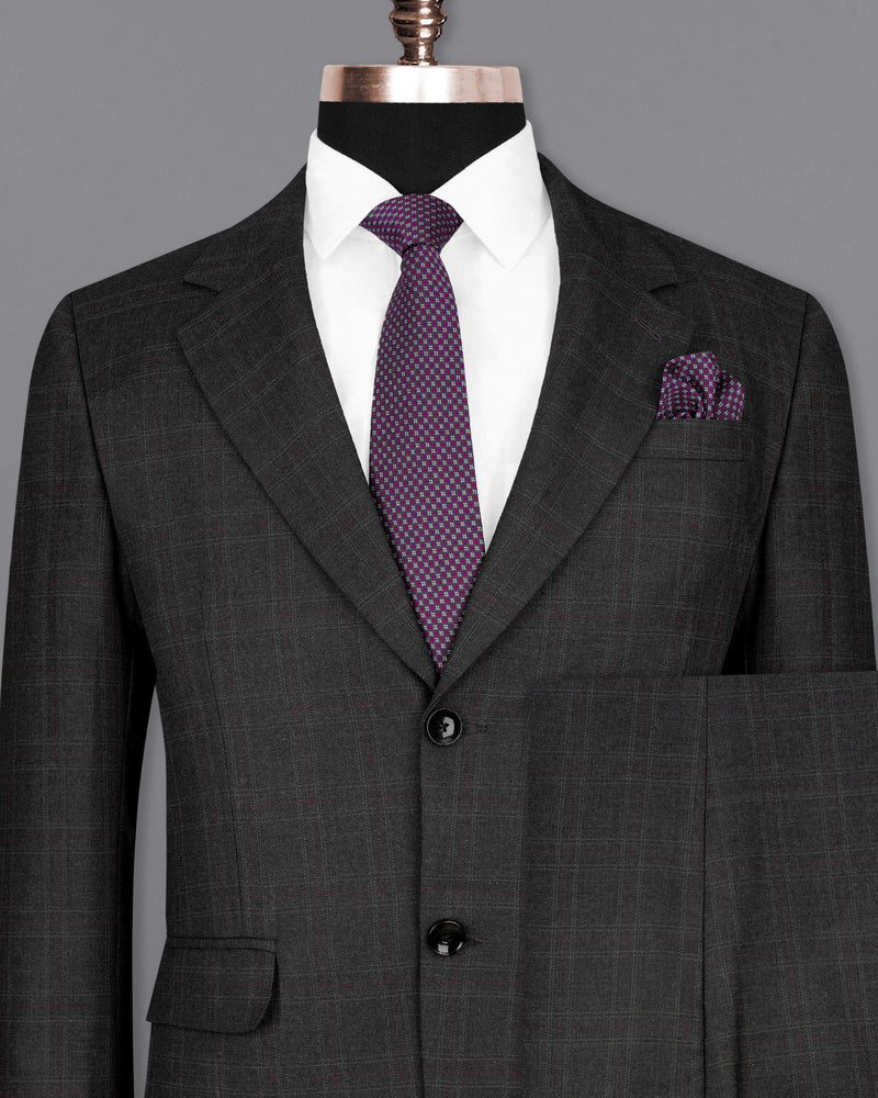 Nero Grey Subtle Plaid Single-Breasted Suit