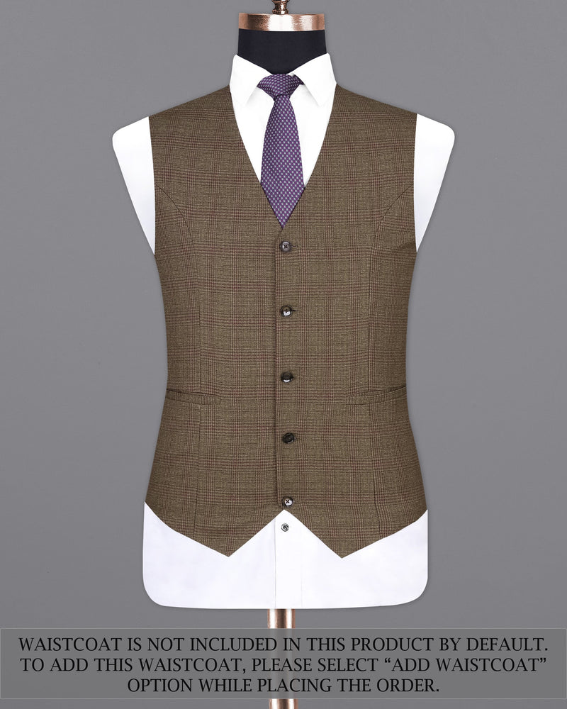 Hemlock Brown Plaid Double Breasted Wool Sports Suit