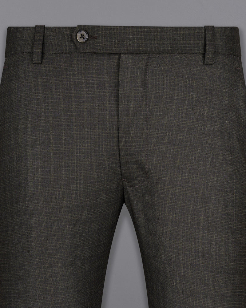 Emperor Gray with Hemlock Dark Brown Checkered Double Breasted Suit