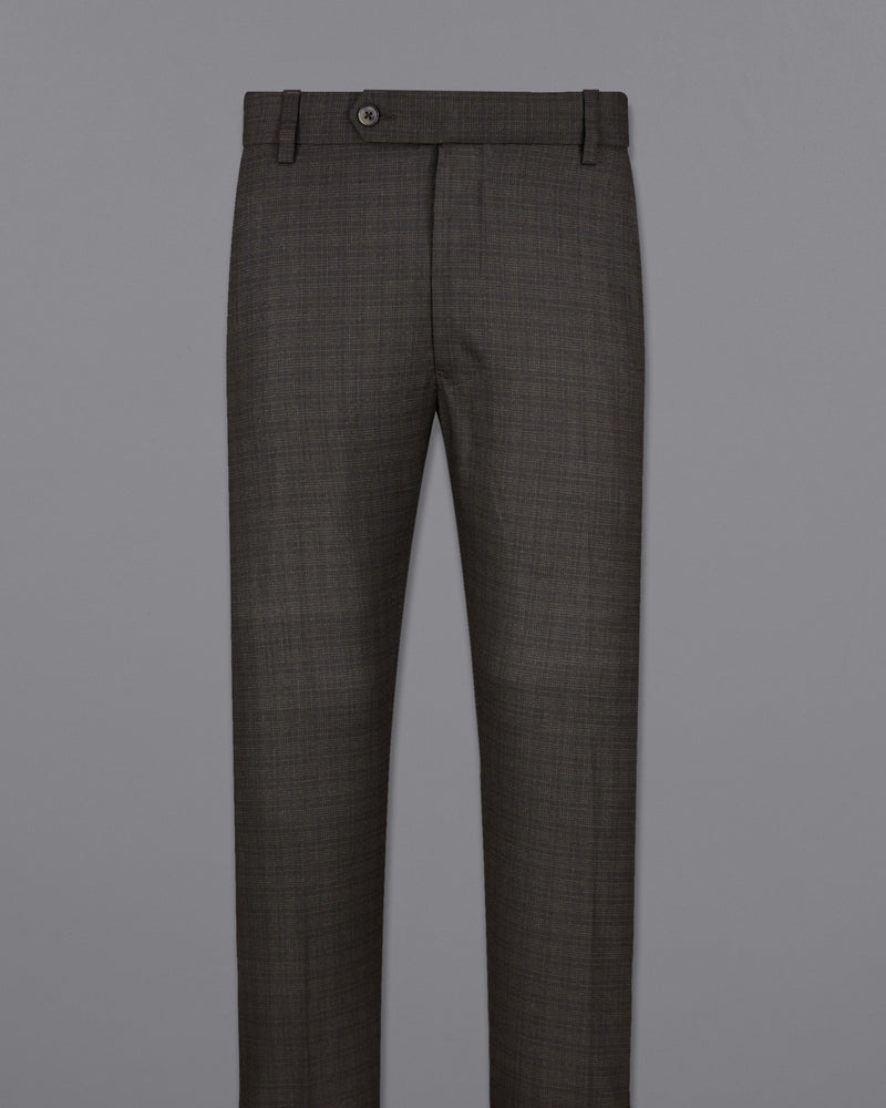 Emperor Gray with Hemlock Dark Brown Checkered Double Breasted Suit