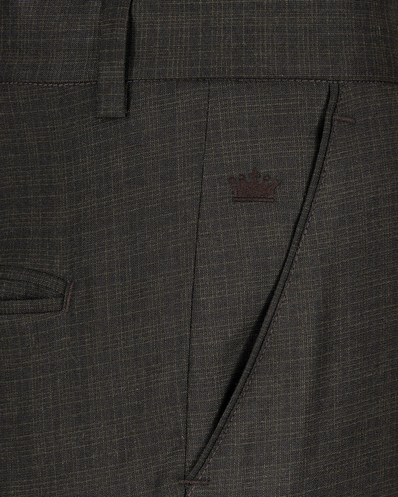 Emperor Gray with Hemlock Dark Brown Checkered Double Breasted Suit