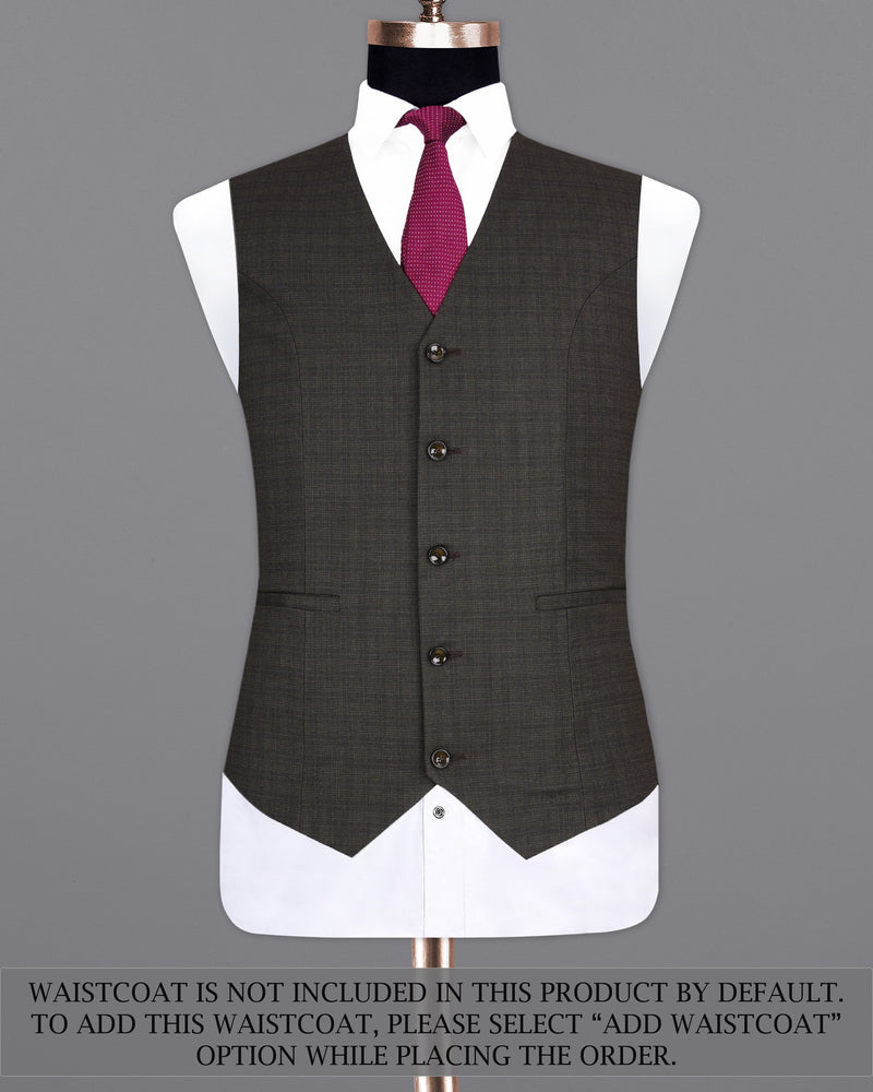 Emperor Gray with Hemlock Dark Brown Checkered Double Breasted Suit