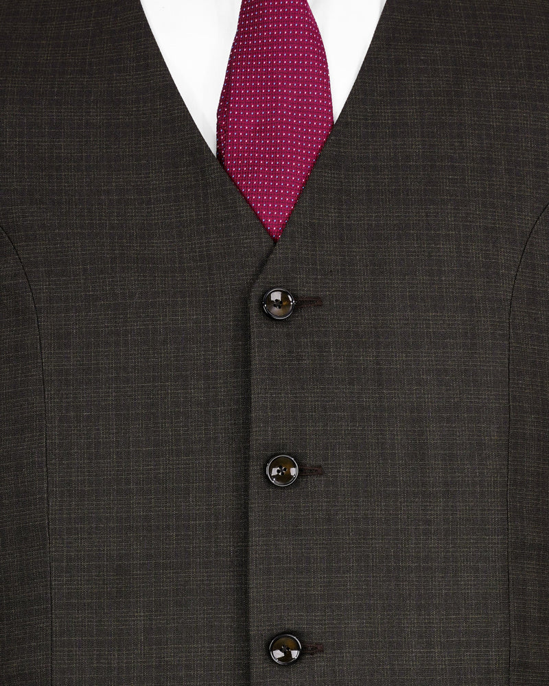 Emperor Gray with Hemlock Dark Brown Checkered Double Breasted Suit