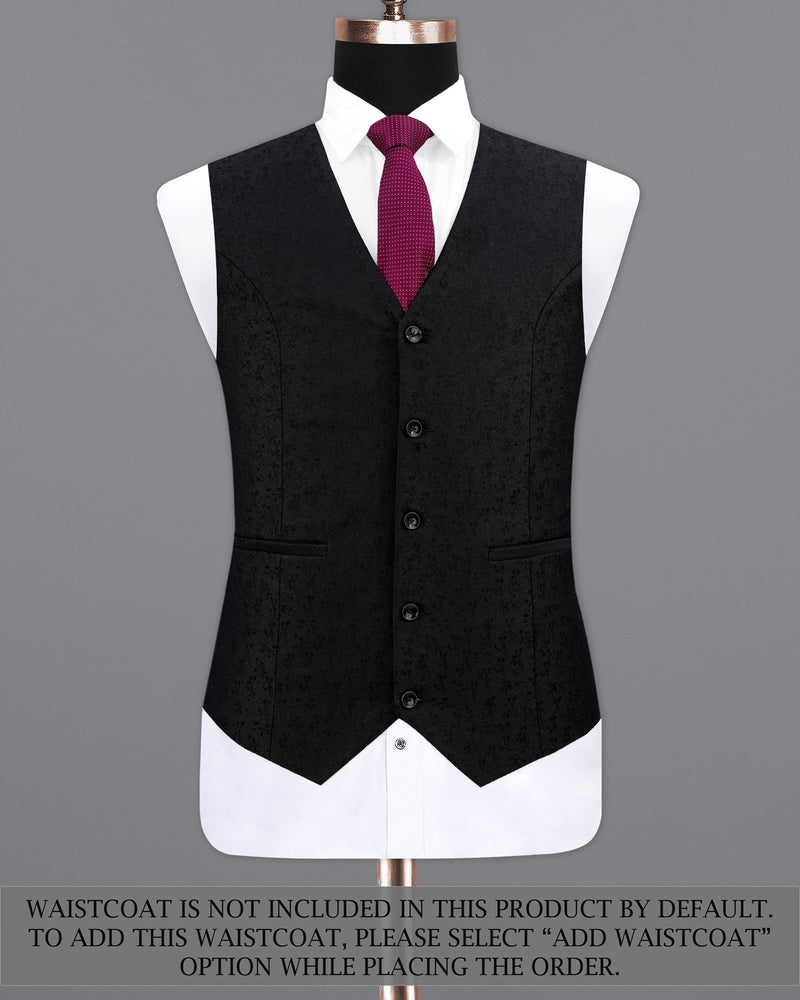 Jade Black Ditzy Textured Tuxedo Suit