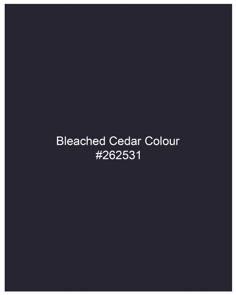 Bleached Cedar Navy Blue Ditzy Textured With Black Lapel Tuxedo Suit