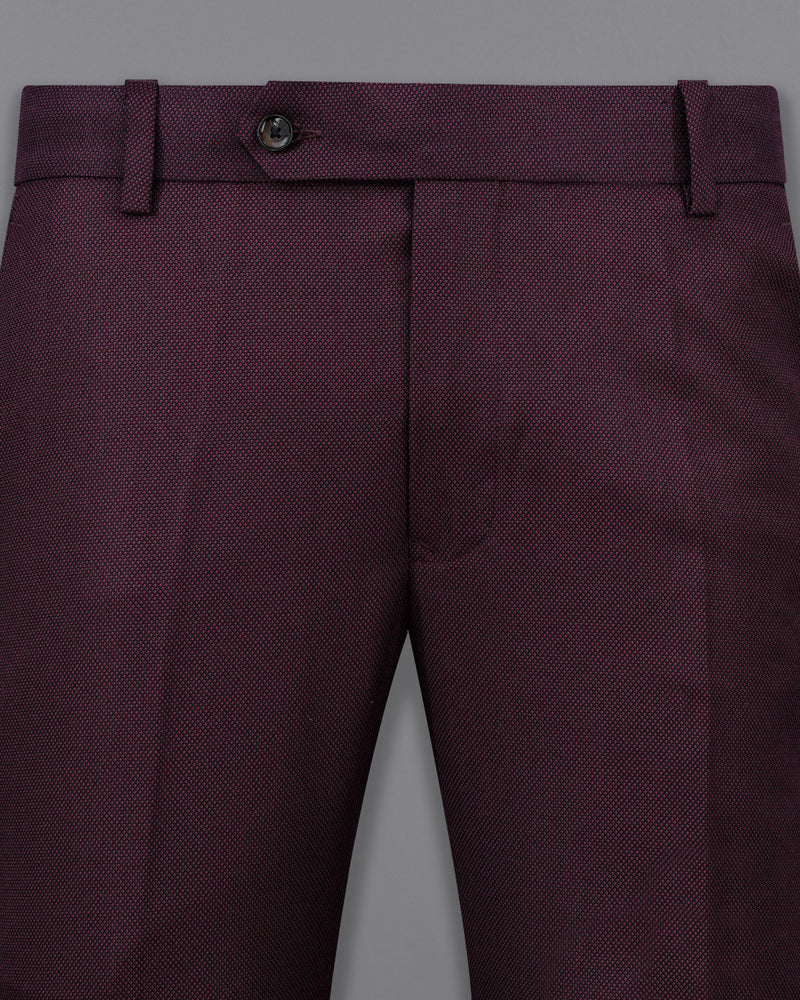Eclipse Maroon Double Breasted Designer Suit with Belt Closure