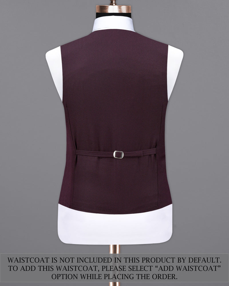 Eclipse Maroon Double Breasted Designer Suit with Belt Closure