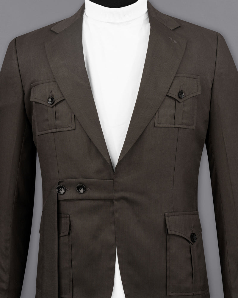 Kilamanjaro Brown Belt Closure Designer Suit