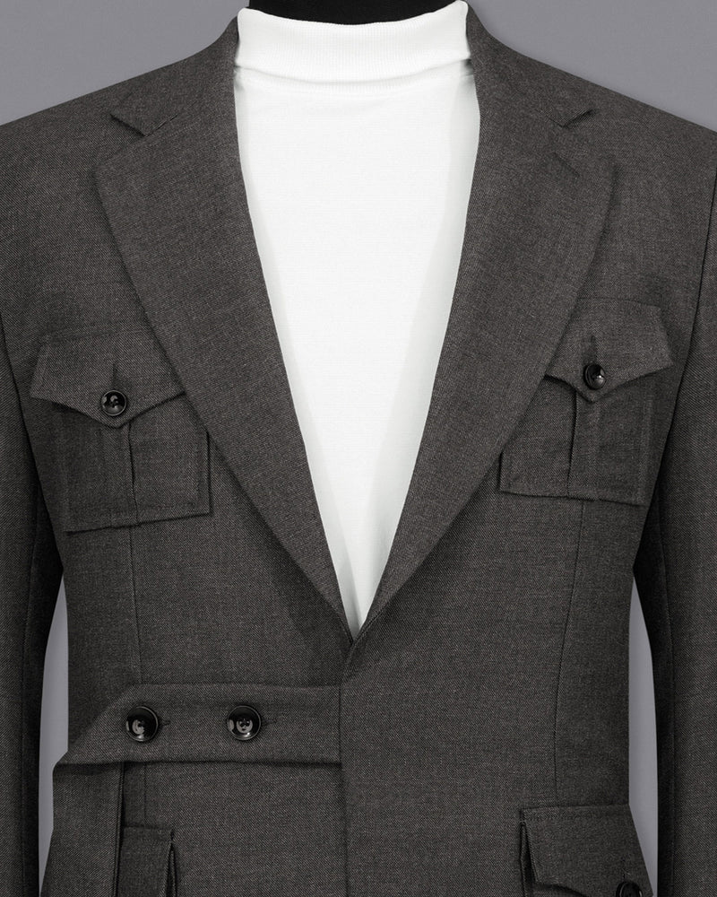Armadillo Gray Belt Closure Wool Rich Designer Suit