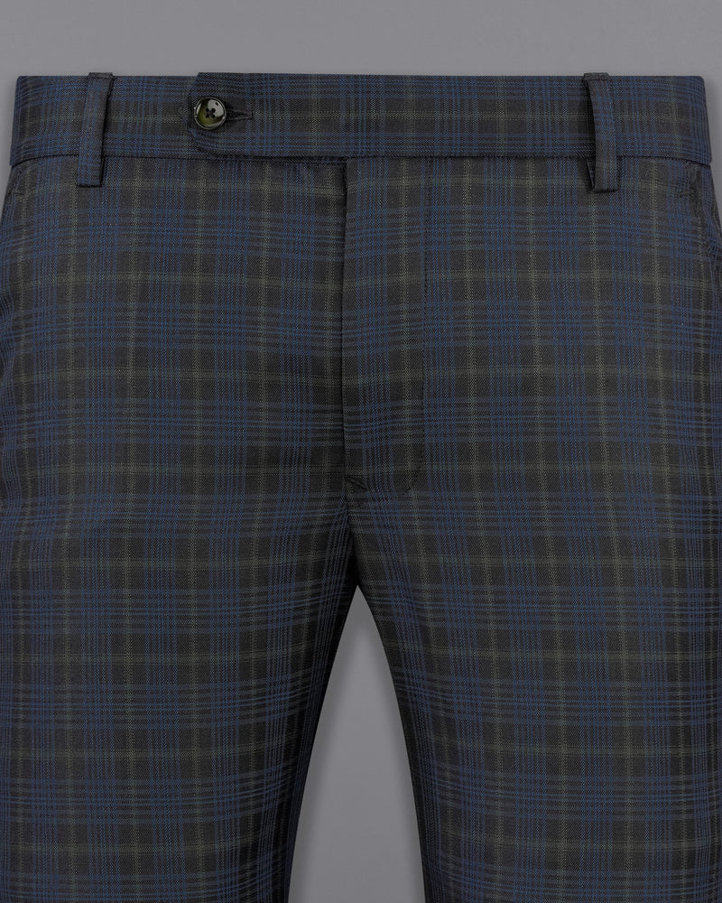 Fiord Navy Blue with Black Russian Plaid Double Breasted Sports Suit