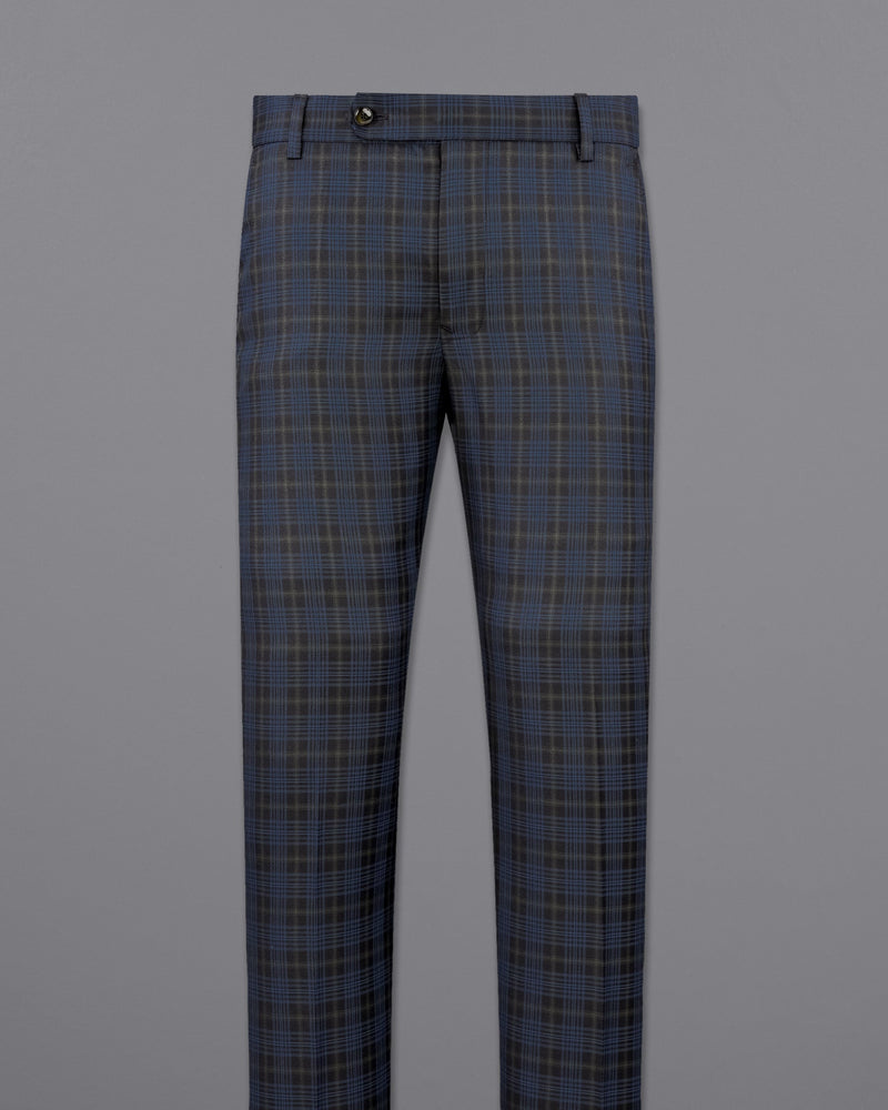 Fiord Navy Blue with Black Russian Plaid Double Breasted Sports Suit