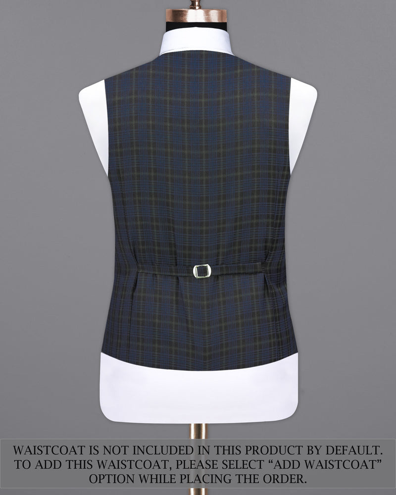 Fiord Navy Blue with Black Russian Plaid Double Breasted Sports Suit