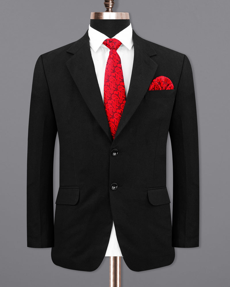 Jade Black Wool Rich Single Breasted Suit