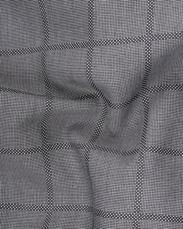 Topaz Silver Windowpane Single Breasted Designer Suit