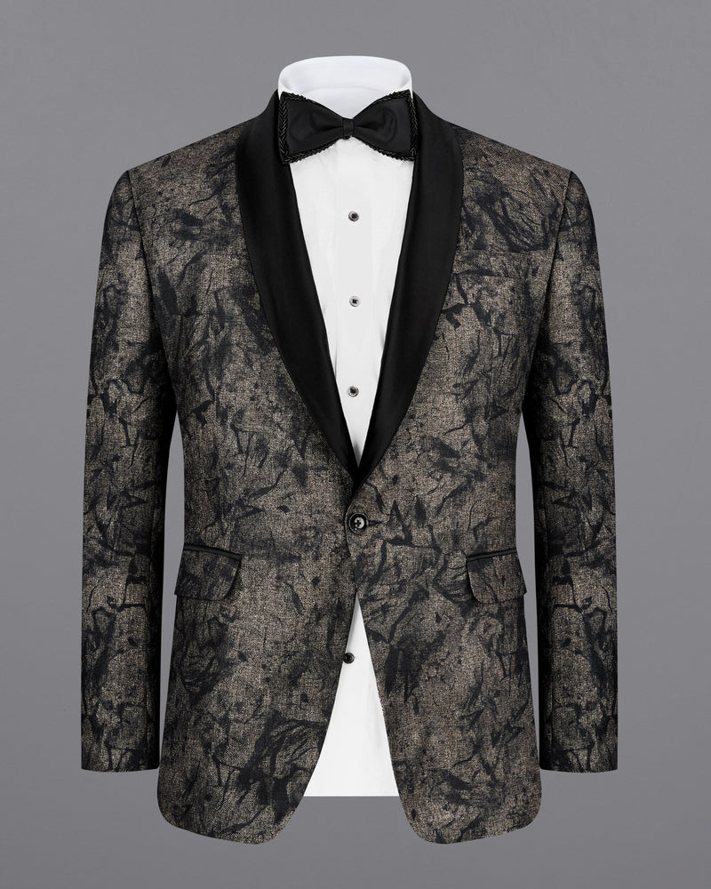 Bronco Brown with Rangoon printed Designer tuxedo Suit