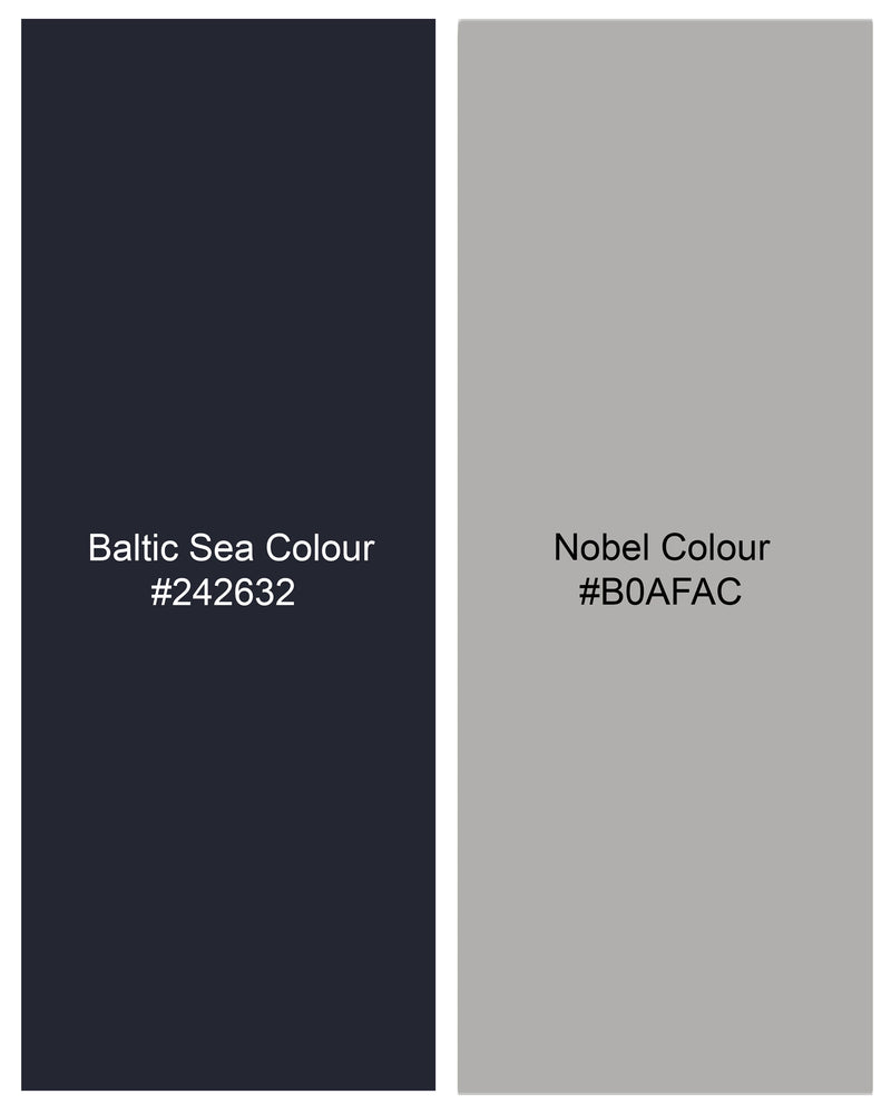 Baltic Sea Navy Blue Paisley Textured Flannel Premium Cotton Bandhgala Designer Suit ST2184-BG-36, ST2184-BG-38, ST2184-BG-40, ST2184-BG-42, ST2184-BG-44, ST2184-BG-46, ST2184-BG-48, ST2184-BG-50, ST2184-BG-52, ST2184-BG-54, ST2184-BG-56, ST2184-BG-58, ST2184-BG-60