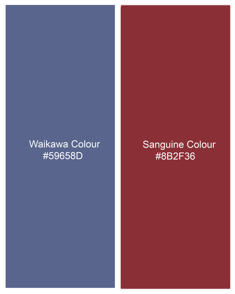 Waikawa Blue with Sanguine Red Jacquard Textured Designer Suit ST2190-SB-36, ST2190-SB-38, ST2190-SB-40, ST2190-SB-42, ST2190-SB-44, ST2190-SB-46, ST2190-SB-48, ST2190-SB-50, ST2190-SB-52, ST2190-SB-54, ST2190-SB-56, ST2190-SB-58, ST2190-SB-60