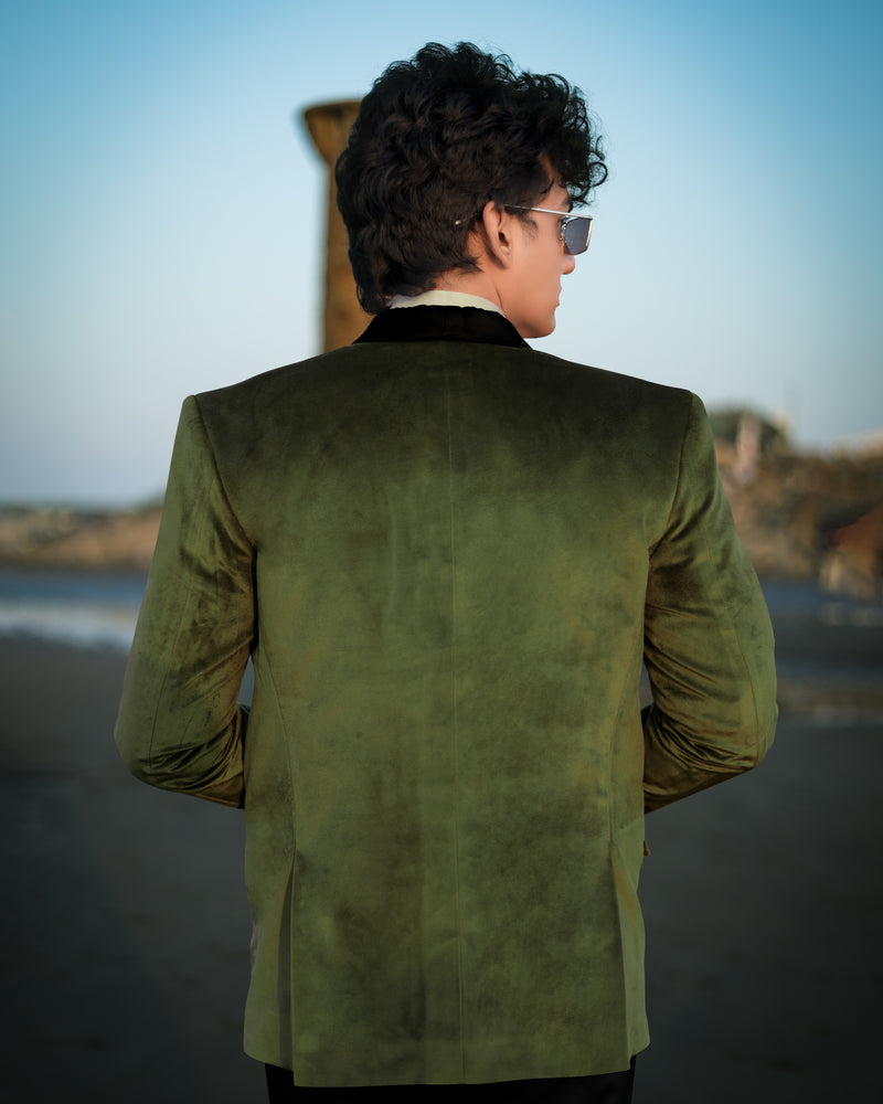 Waiouru Green Velvet Tuxedo Designer Suit