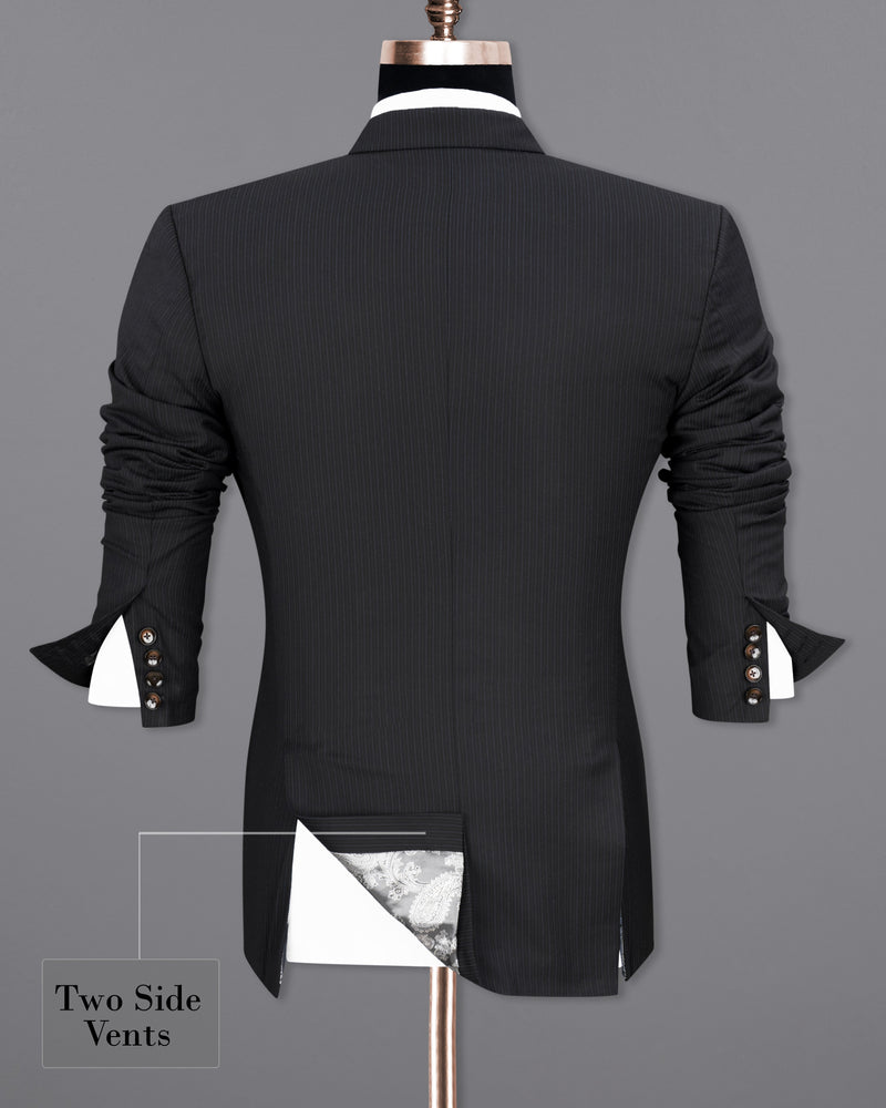 Mirage Black Striped Double Breasted Suit