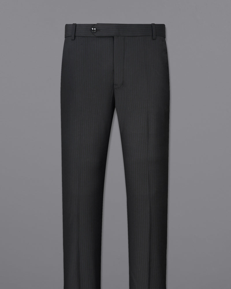 Mirage Black Striped Double Breasted Suit