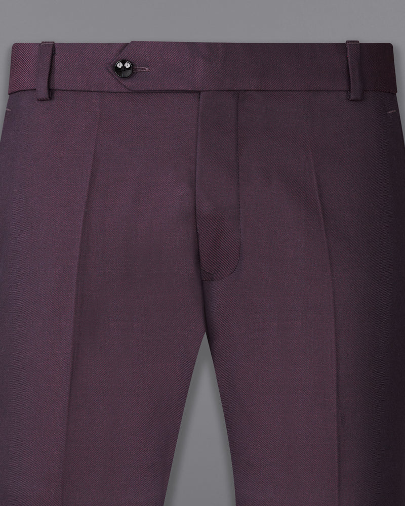 Eclipse Wine Cross Buttoned Bandhgala Suit