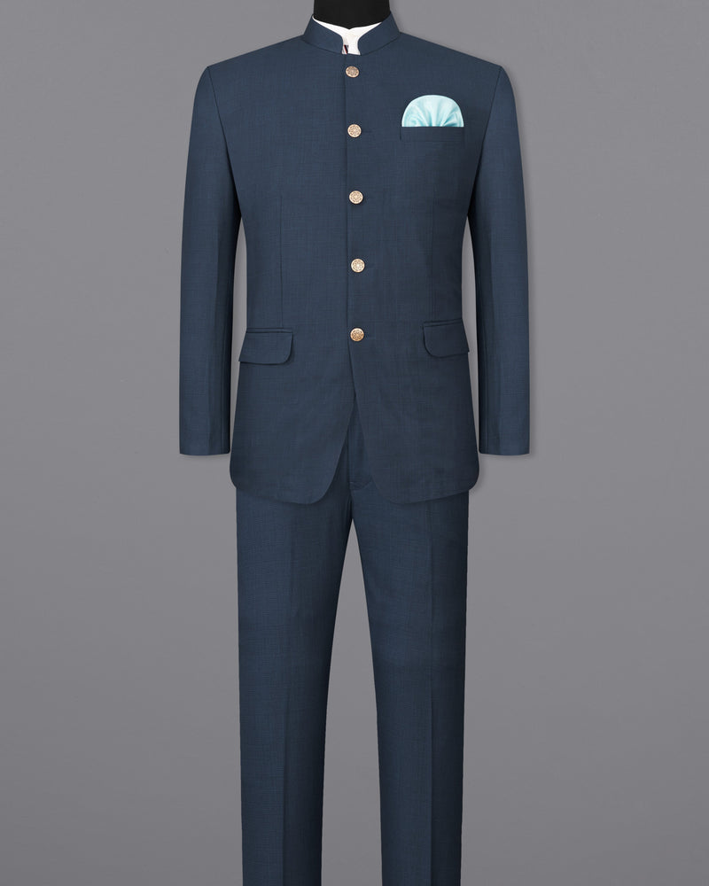 Bunting Blue Bandhgala Suit