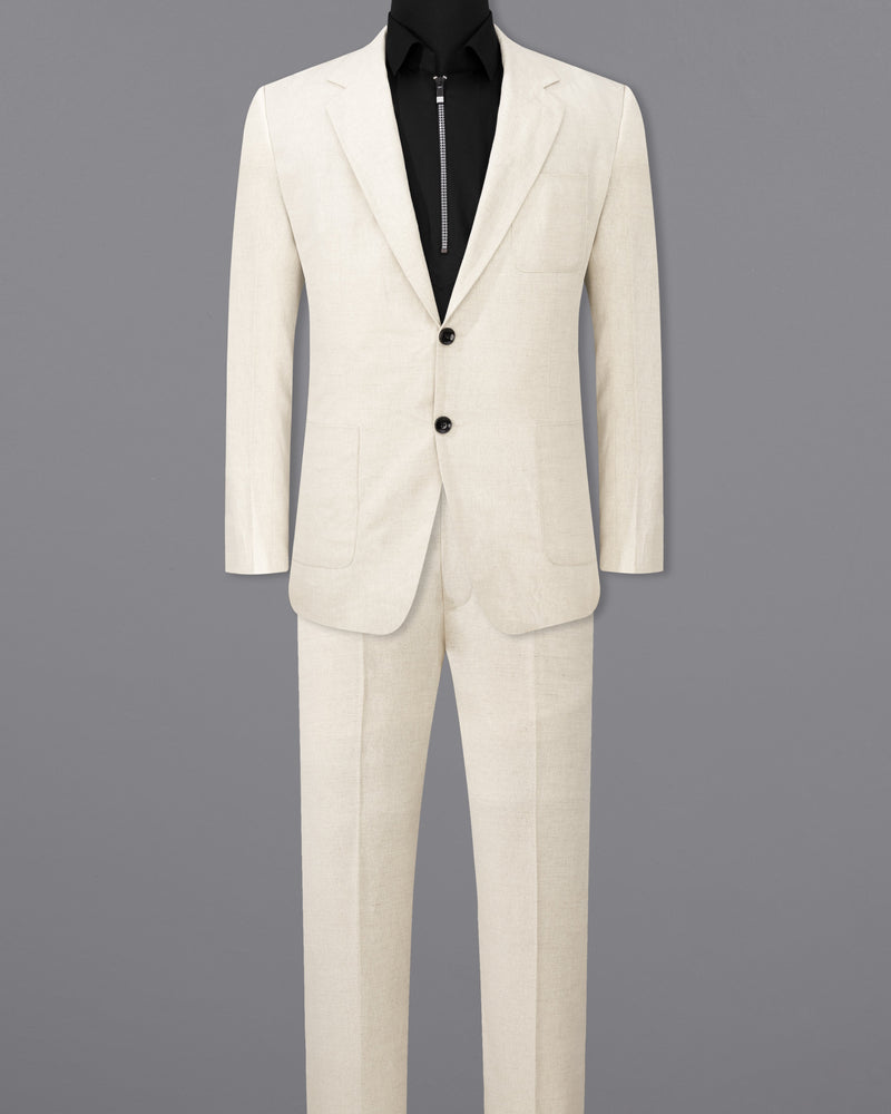 Coral Reef Cream Luxurious Linen Sports Suit