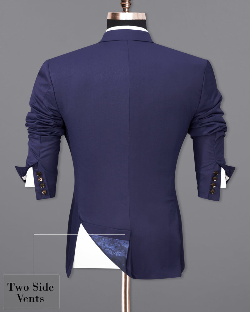 Ebony Clay Navy Blue Double Breasted Suit