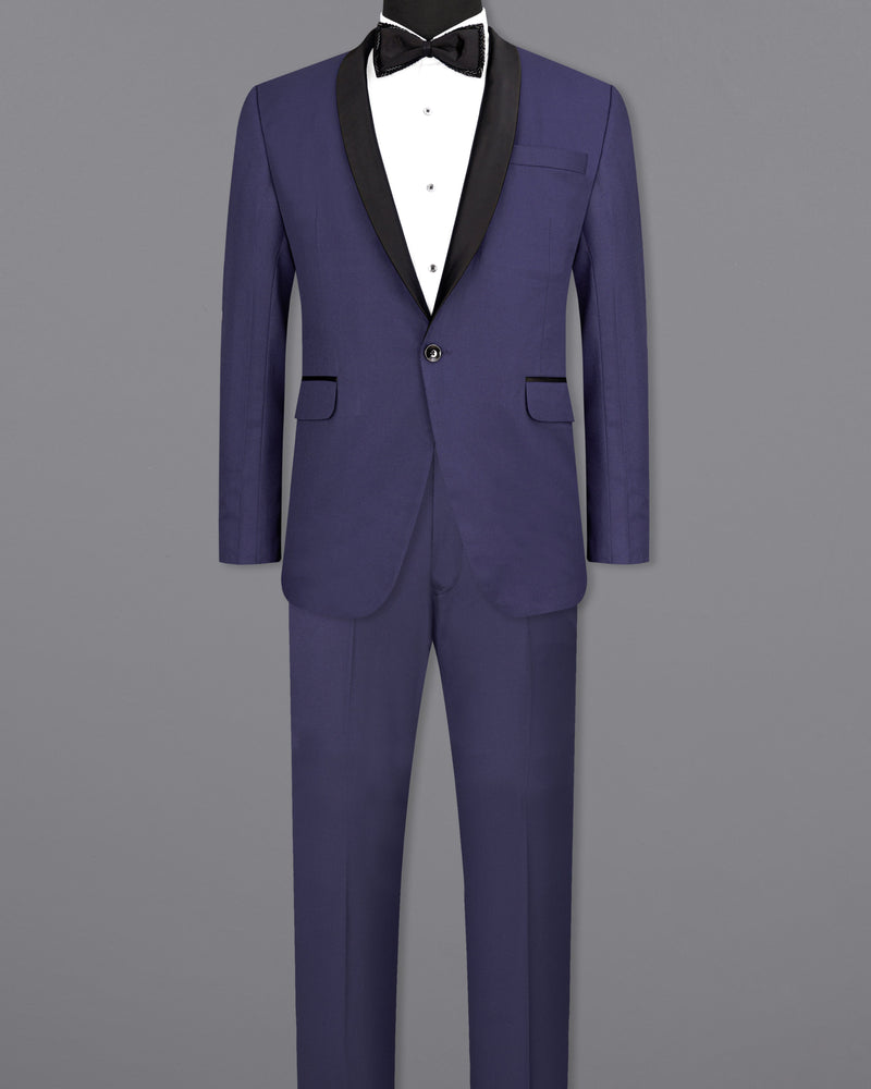 Ebony Clay Navy Blue Tuxedo Suit
