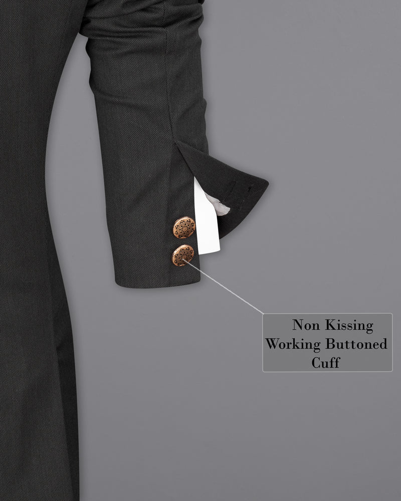 Charcoal Gray Premium Cotton Bandhgala Suit