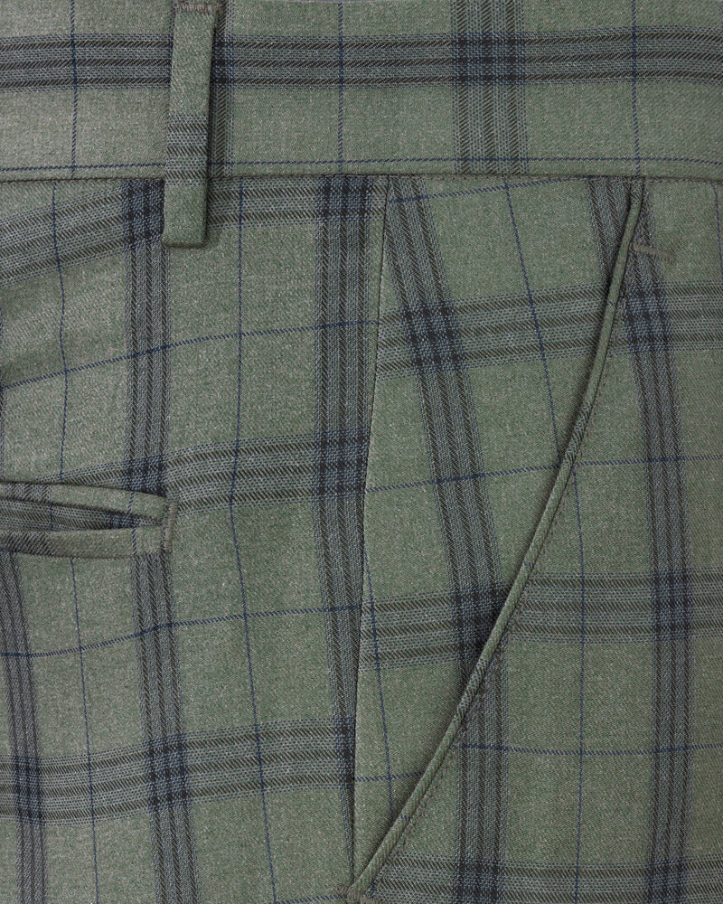 Limed Green and Martinique Blue Plaid Double Breasted Suit