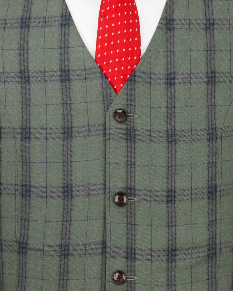 Limed Green and Martinique Blue Plaid Double Breasted Suit