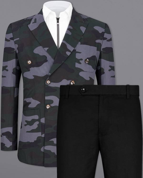 Baltic Green with Pale Gray Camouflage Premium Cotton Double Breasted Designer Sports Suit ST2300-DB-PP-36, ST2300-DB-PP-38, ST2300-DB-PP-40, ST2300-DB-PP-42, ST2300-DB-PP-44, ST2300-DB-PP-46, ST2300-DB-PP-48, ST2300-DB-PP-50, ST2300-DB-PP-52, ST2300-DB-PP-54, ST2300-DB-PP-56, ST2300-DB-PP-58, ST2300-DB-PP-60